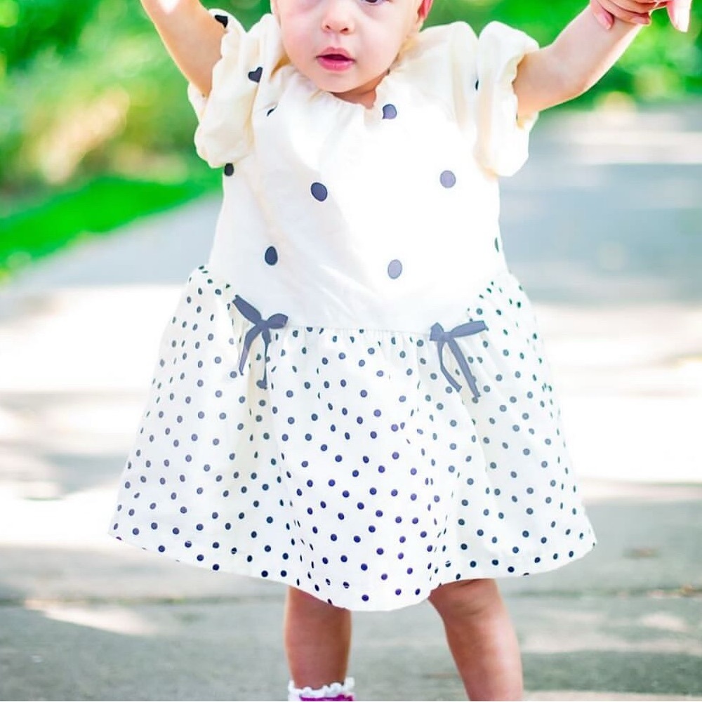 Zara Cream Dress with Black Polka Dots